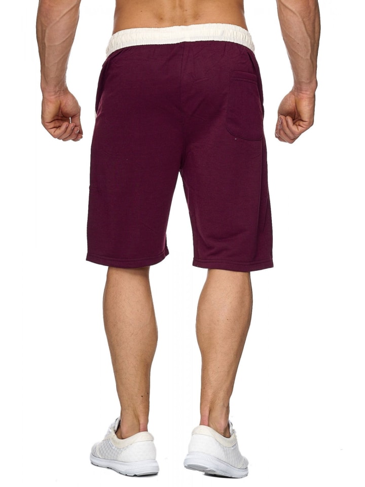 EGOMAXX Sweat Shorts Kurze Jogging Hose Bermuda Sporthose H1927 in Rot günstig kaufen