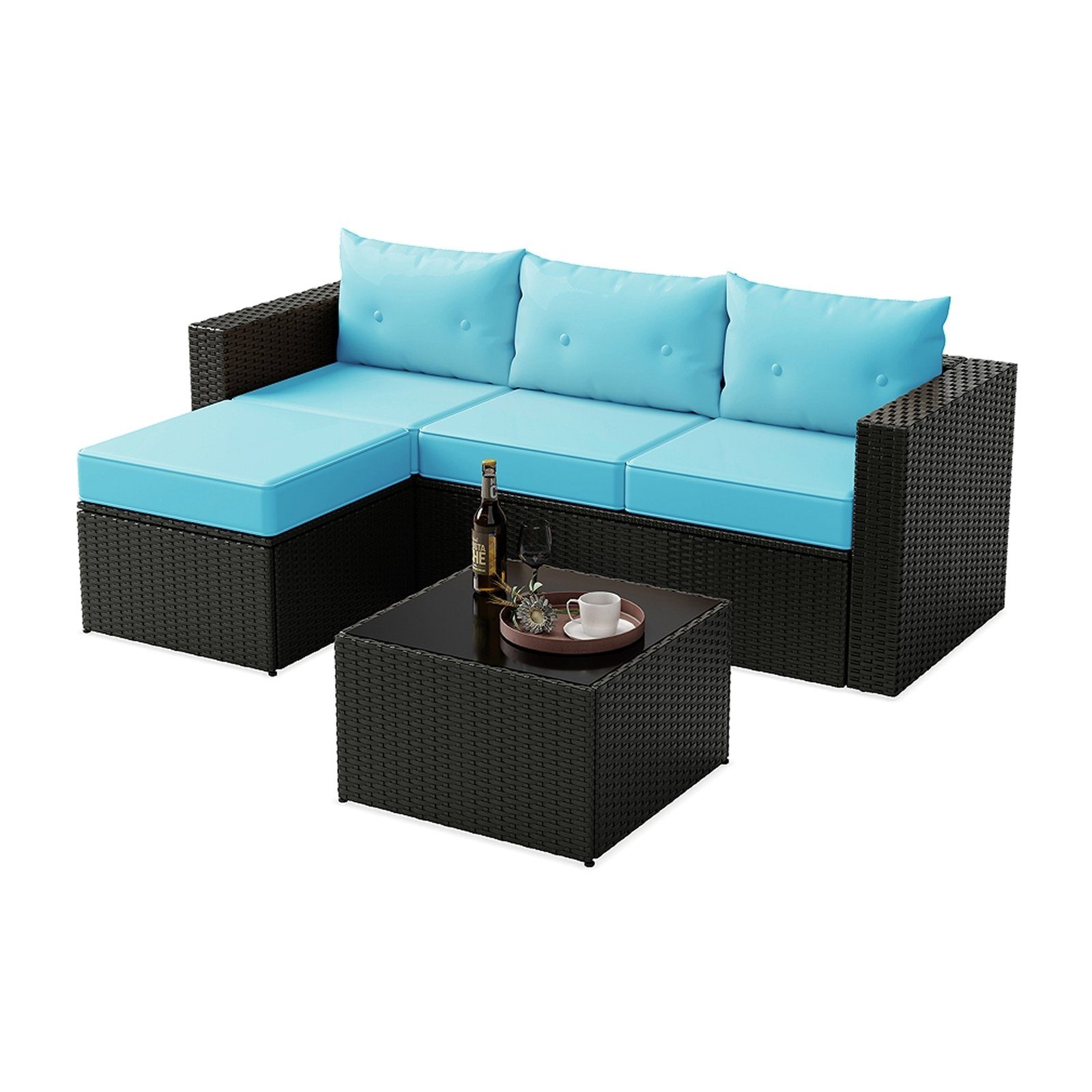 HTI-Living Gartenlounge-Set Terrassenmöbel Bettina, (Set, 2-tlg), Loungegarnitur mit Kissen