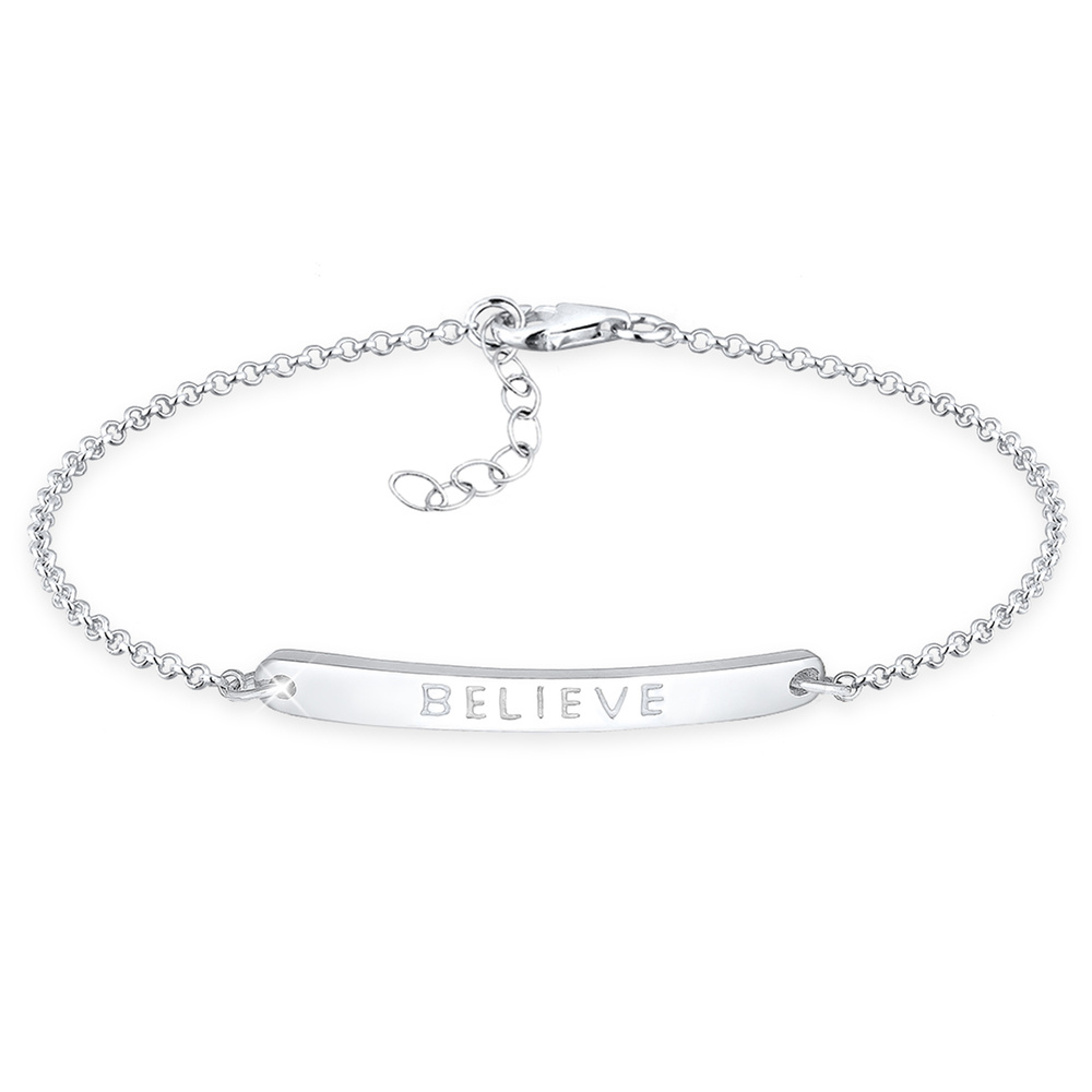 Elli Elli Bracelet Believe-Schriftzug 925 Sterling Silber Bracelet