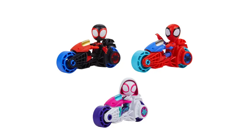 Hasbro - Marvel Spidey and His Amazing Friends Figuren mit Motorrädern, 1 Stück, sortiert