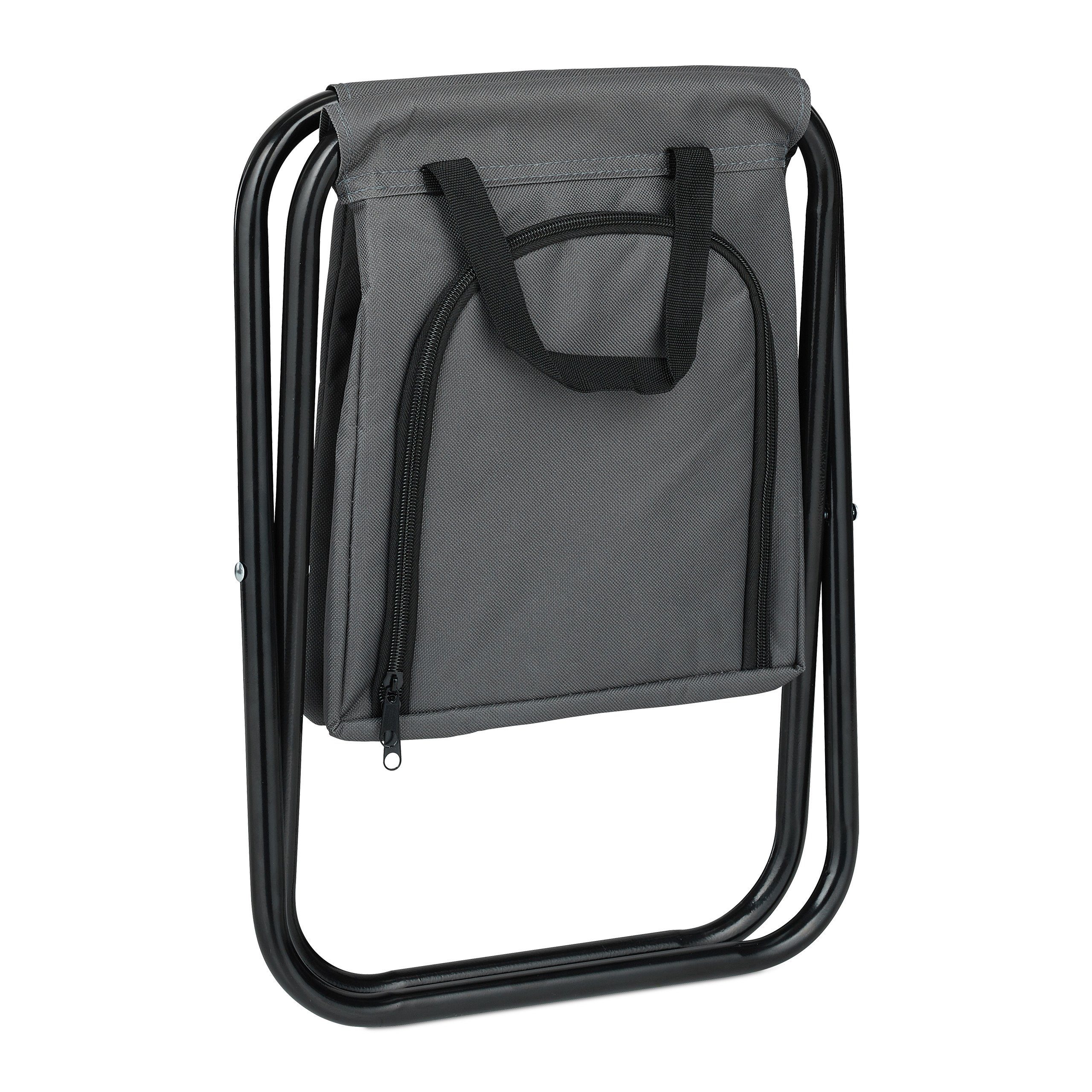 relaxdays Campinghocker Campinghocker mit Kühltasche, Grau