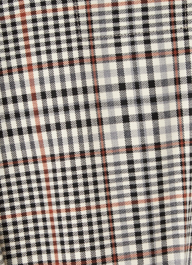 French Connection Dandy double-breasted trench coat with check pattern and bow belt