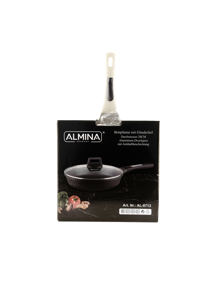 Almina Bratpfanne mit Glasdeckel Ø28 cm in Creme günstig kaufen onesize