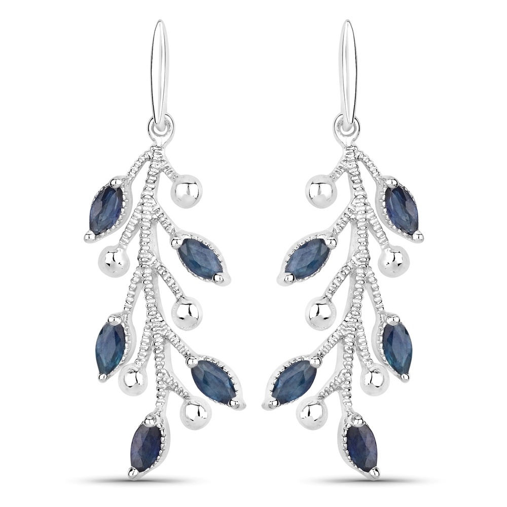 Rafaela Donata Boucles doreilles Floral Argent sterling Saphir en Argent Bijoux