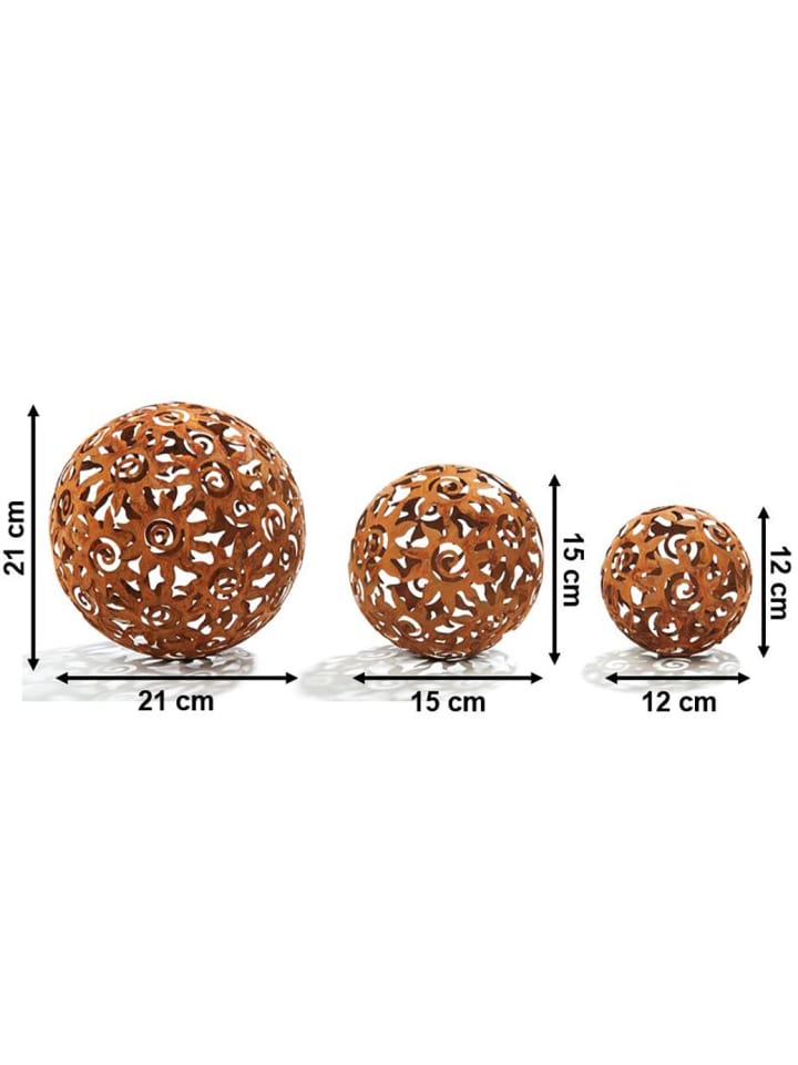 kobolo 3tlg. Set Gartendekoration KUMArost in Braun günstig kaufen onesize