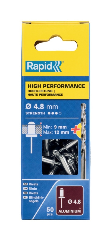 Rapid 5000390 Nagy teljesítményű vakdugókulcs Ø4,8 x 16 mm 50 db