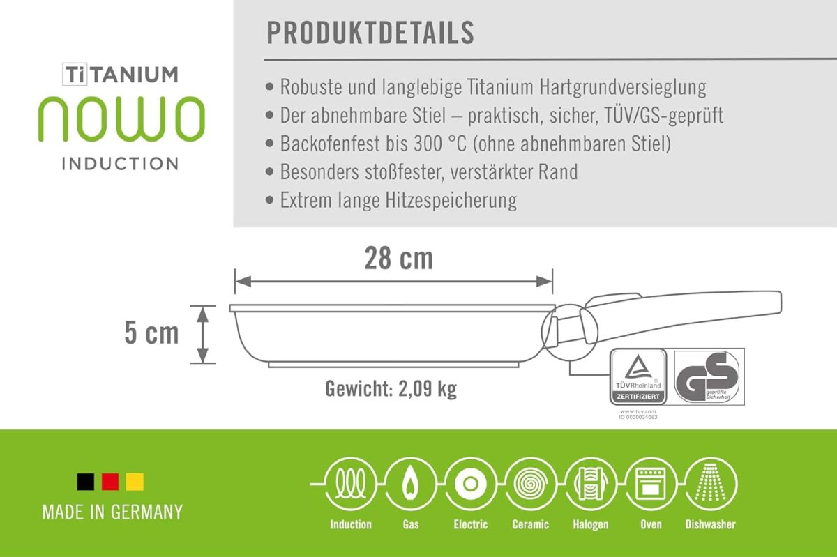 Woll Induction Gusspfanne nowo Titanium 28cm