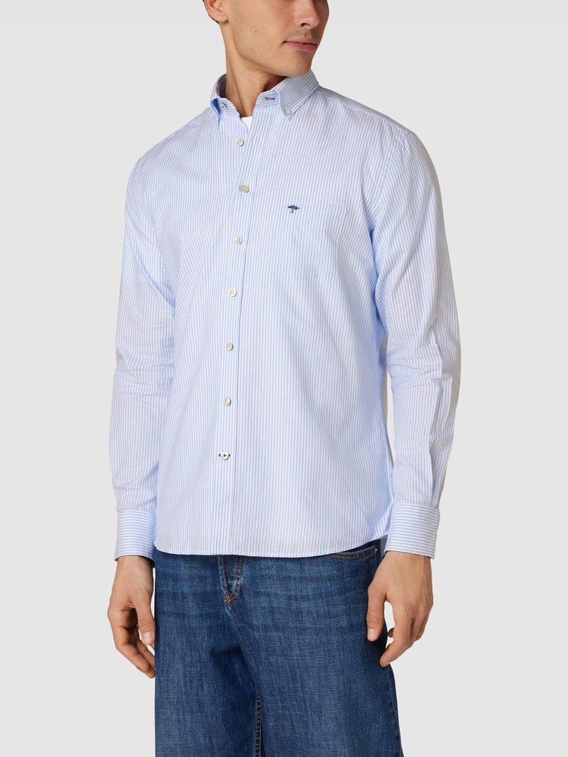 Regular Fit Freizeithemd mit Streifenmuster Modell 'All Season' in bleu