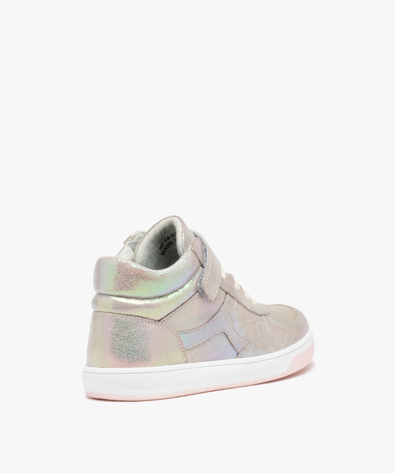Baskets fille mid-cut irisées à scratch multicolore | GEMO