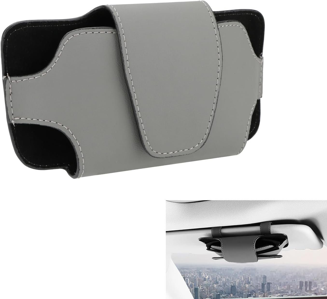 Yunnker Autosonnenschutz Sonnenblende Brillenhalter, Auto Sonnenbrille Brillenetui, Auto Sonnenblende Universal, Sonnenblende Aufbewahrungsbox