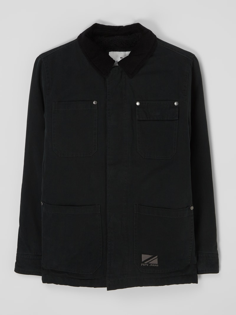 Jacke aus Baumwolle mit Teddyfutter Modell 'Glasgow' in schwarz