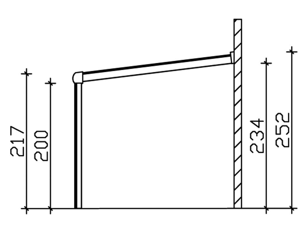 Skanholz Terrassendach Genua, BxT: 541x257 cm, Bedachung Doppelstegplatten, 541 cm Breite, verschiedene Tiefe