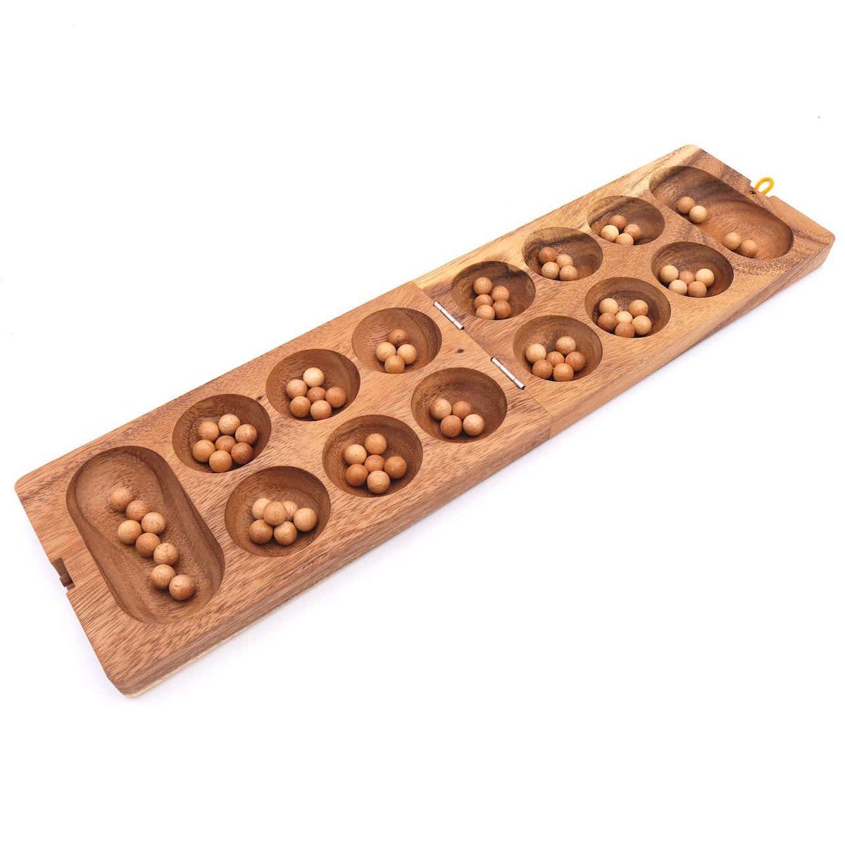 ROMBOL Denkspiele Spiel, Brettspiel Kalaha - hochwertiges Steinchenspiel inkl. Spielsteinen, Holzspiel