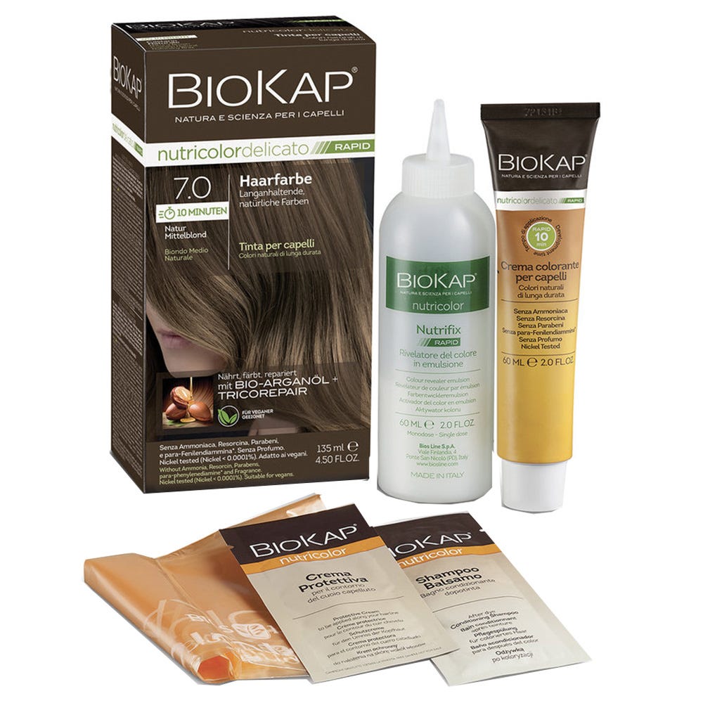 BIOKAP Haarfarbe Nutricolor Delicato Rapid Natur Mittelblond 7.0 135 ml
