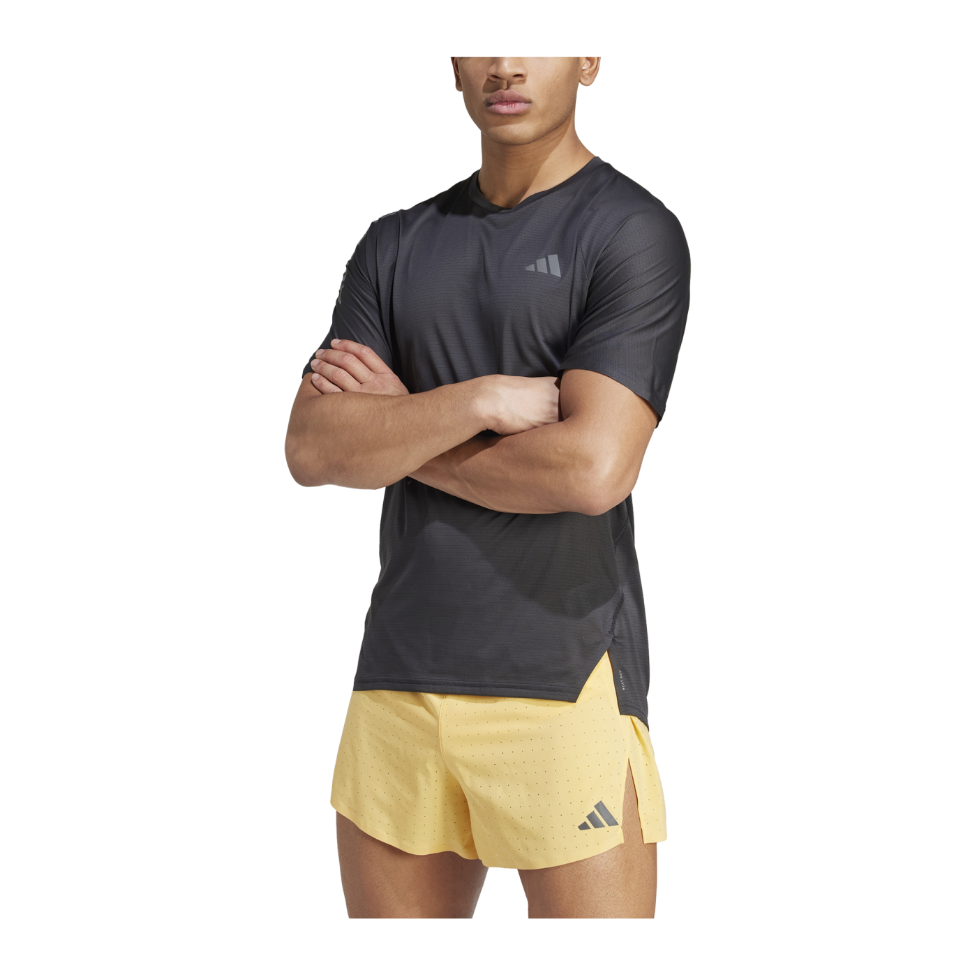 adidas Adizero Running T-Shirt Schwarz Grau