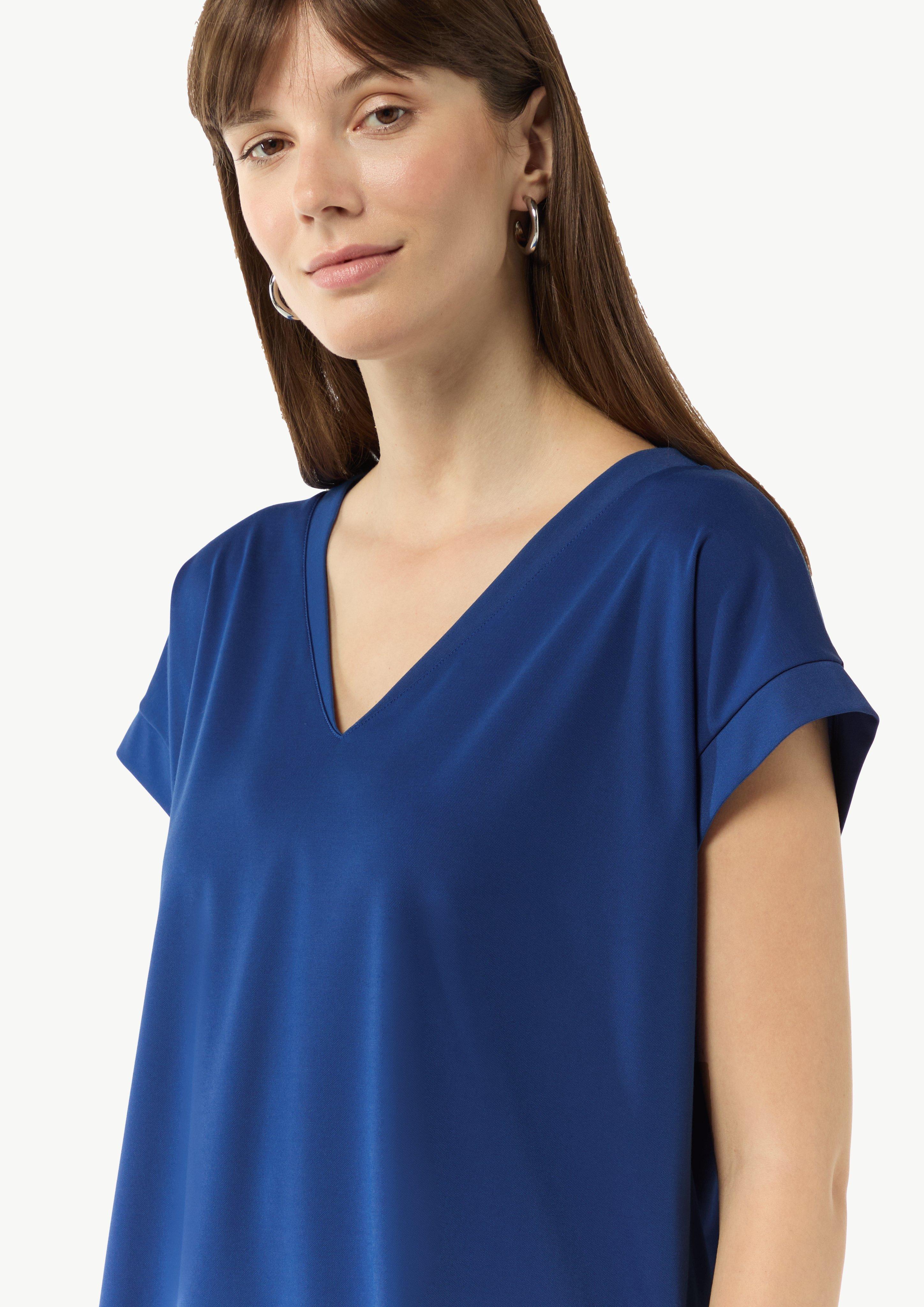 Fließendes T-Shirt aus Jersey im Loose Fit - dunkelblau