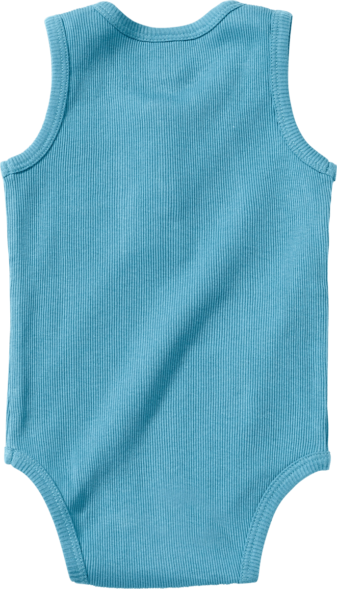 Body Ärmellos in Ripp-Struktur, blau, Gr. 98/104, 1 St