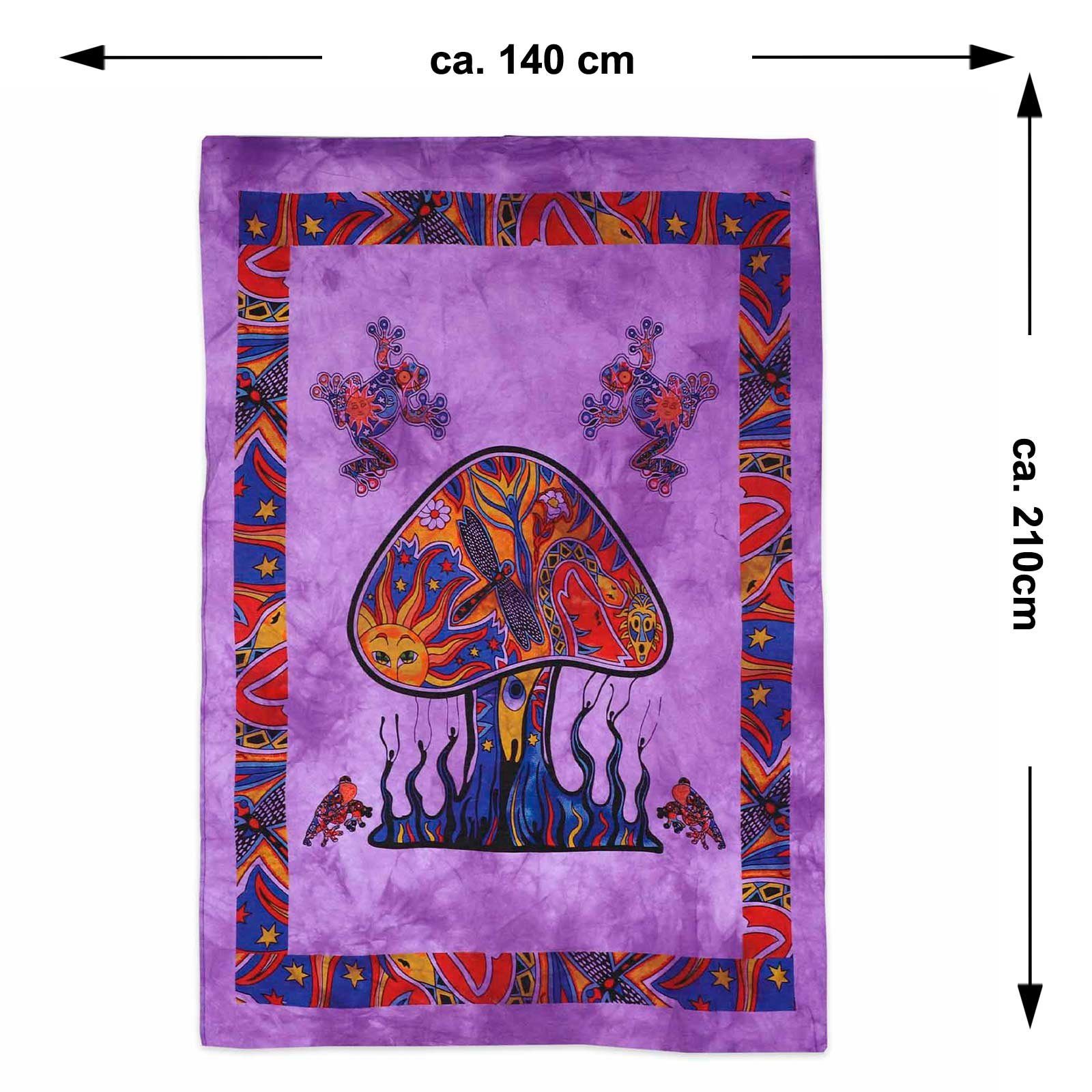 Wandteppich Magic Mushrooms Poster Wandbehangchedelic Dekotuch ca 210x140cm, KUNST UND MAGIE