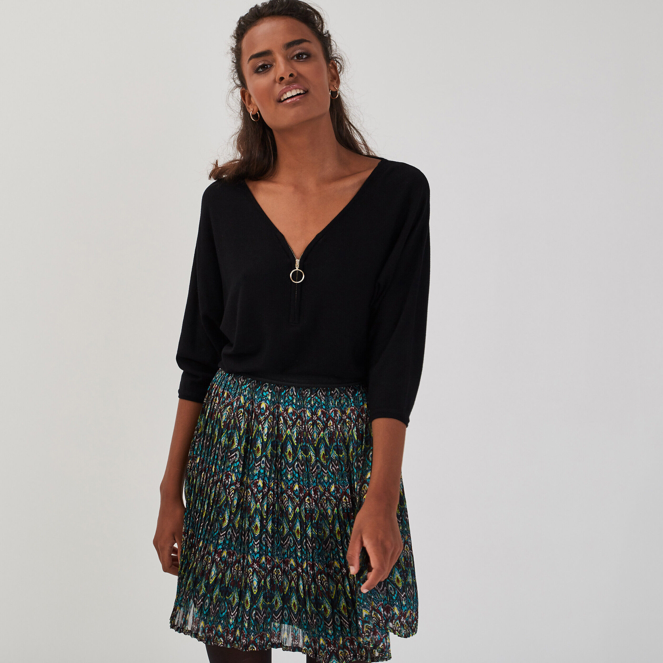 Pull manches chauve-souris noir femme | Cache Cache
