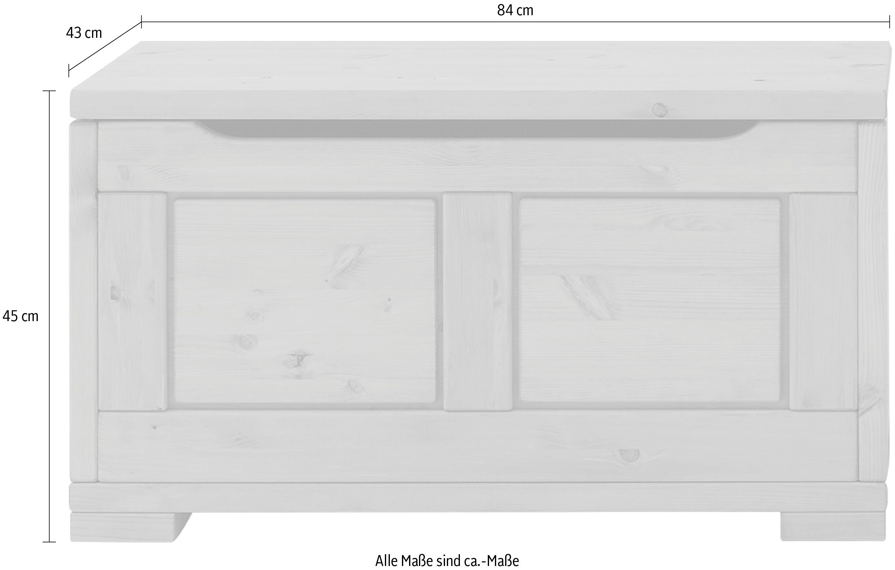 Lüttenhütt Truhe Vita (1 St), Deckeltruhe Spielzeugtruhe Aufbewahrungskiste Massivholz Breite 84 cm