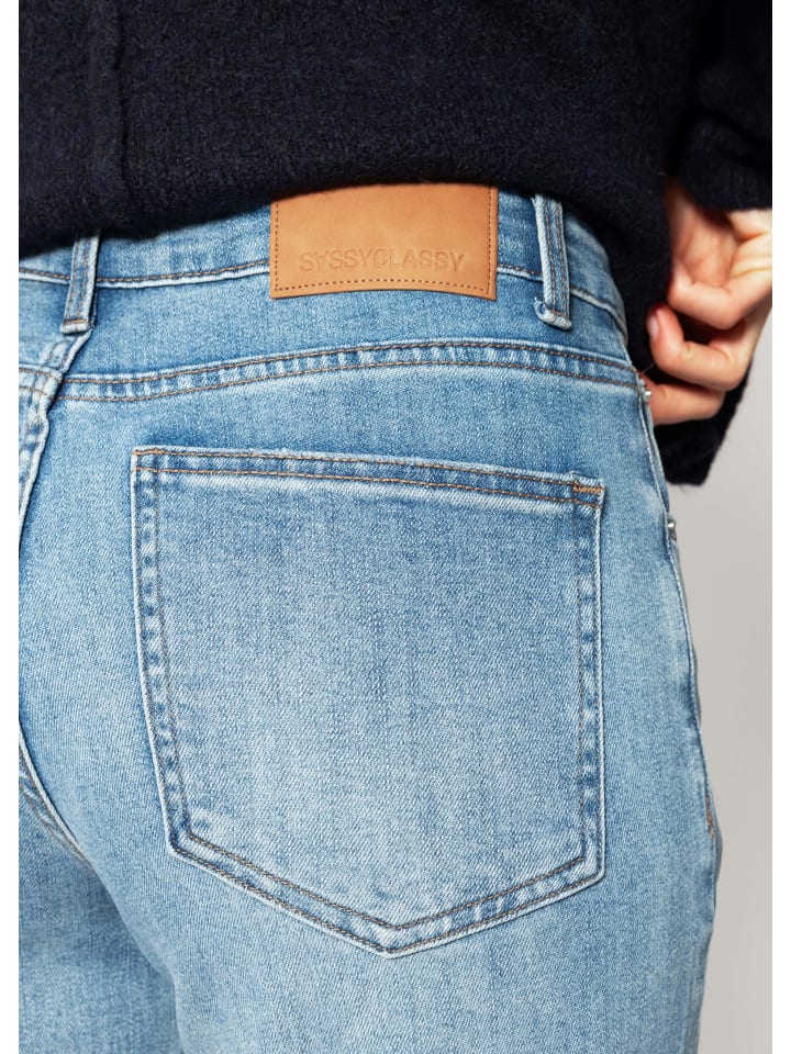 SASSYCLASSY Jeans mit weitem Bein in Blau günstig kaufen