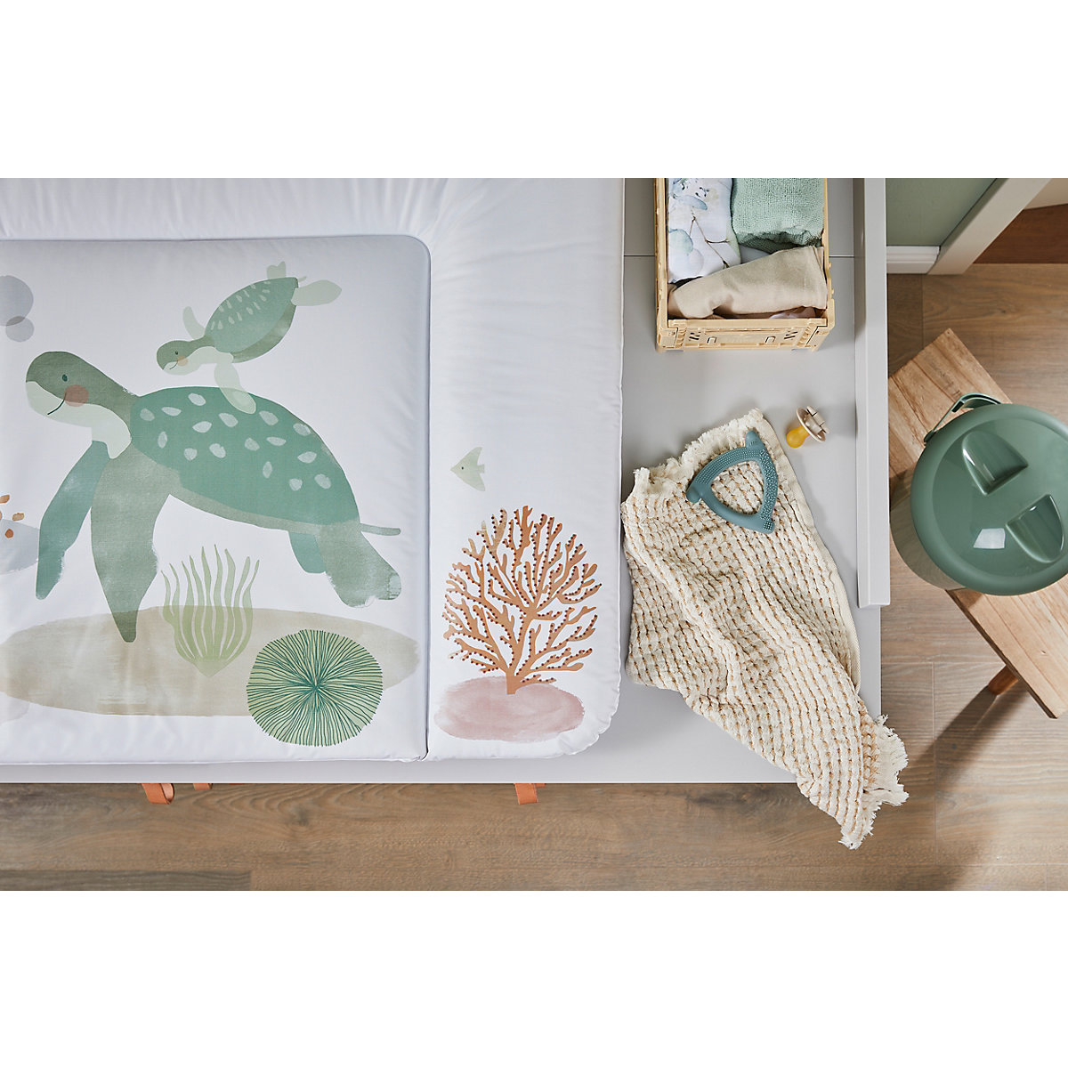 Wickelauflage breit Sea Life, 85 x 72 x 5cm