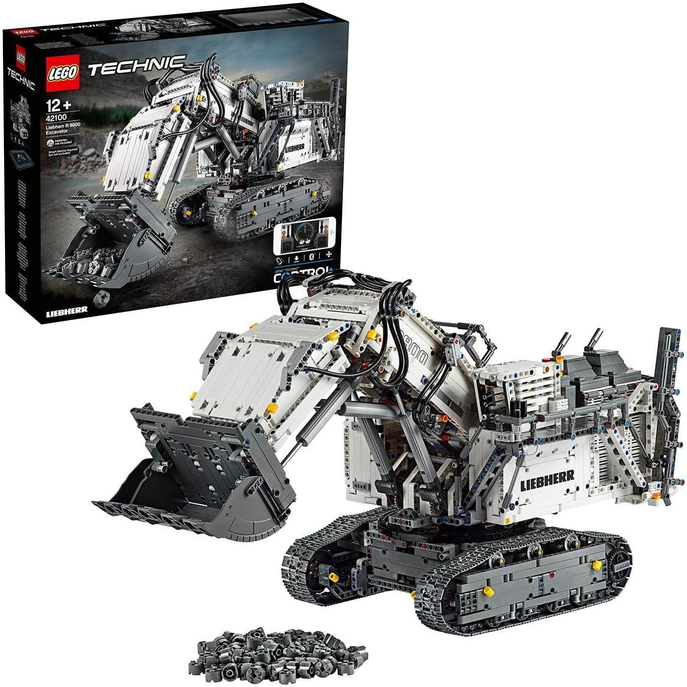 LEGO® Spielbausteine Technic 42100 Liebherr Bagger R9800, (Packung, 4108 St., Packung), Multifunktionale Steuerung