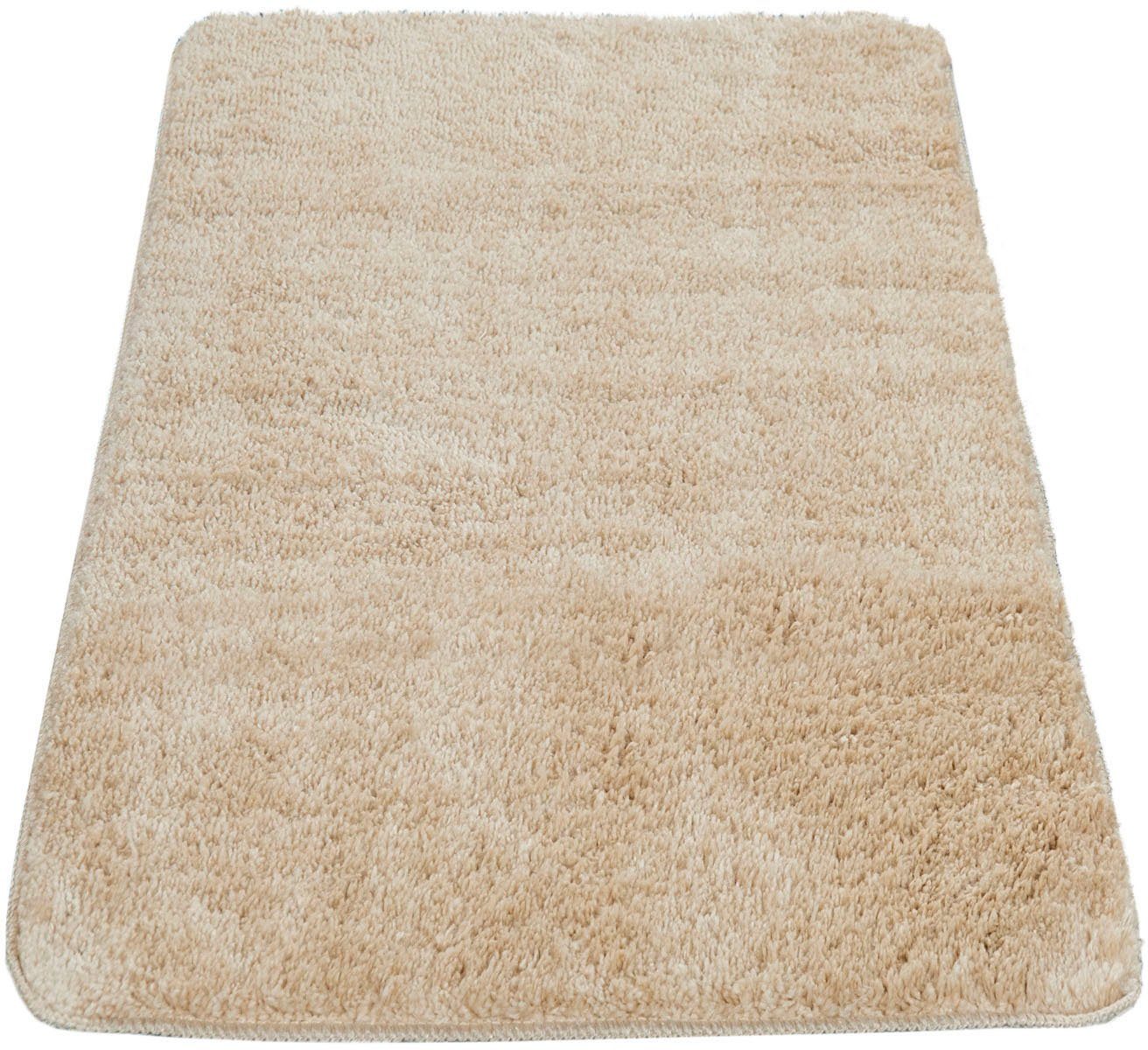 Badematte Lagos 750 Paco Home, Höhe 24 mm, rutschhemmend beschichtet, fußbodenheizungsgeeignet, Polyester, rechteckig, Badteppich, Uni Farben, besonders weich durch Mikrofaser