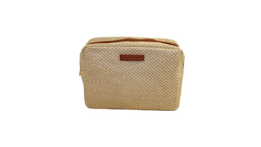 TopTeam München Kosmetiktasche im angesagten Bast-Look sand