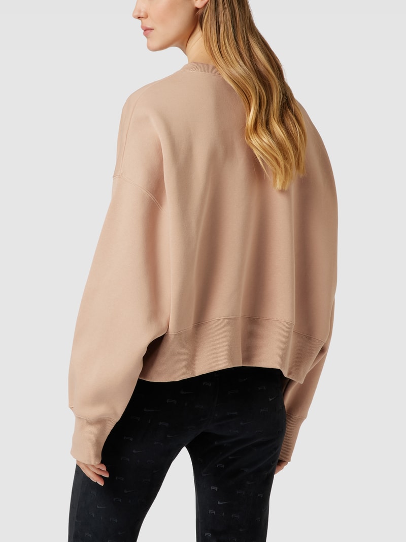 Sweatshirt mit Logo-Stitching in haselnuss braun