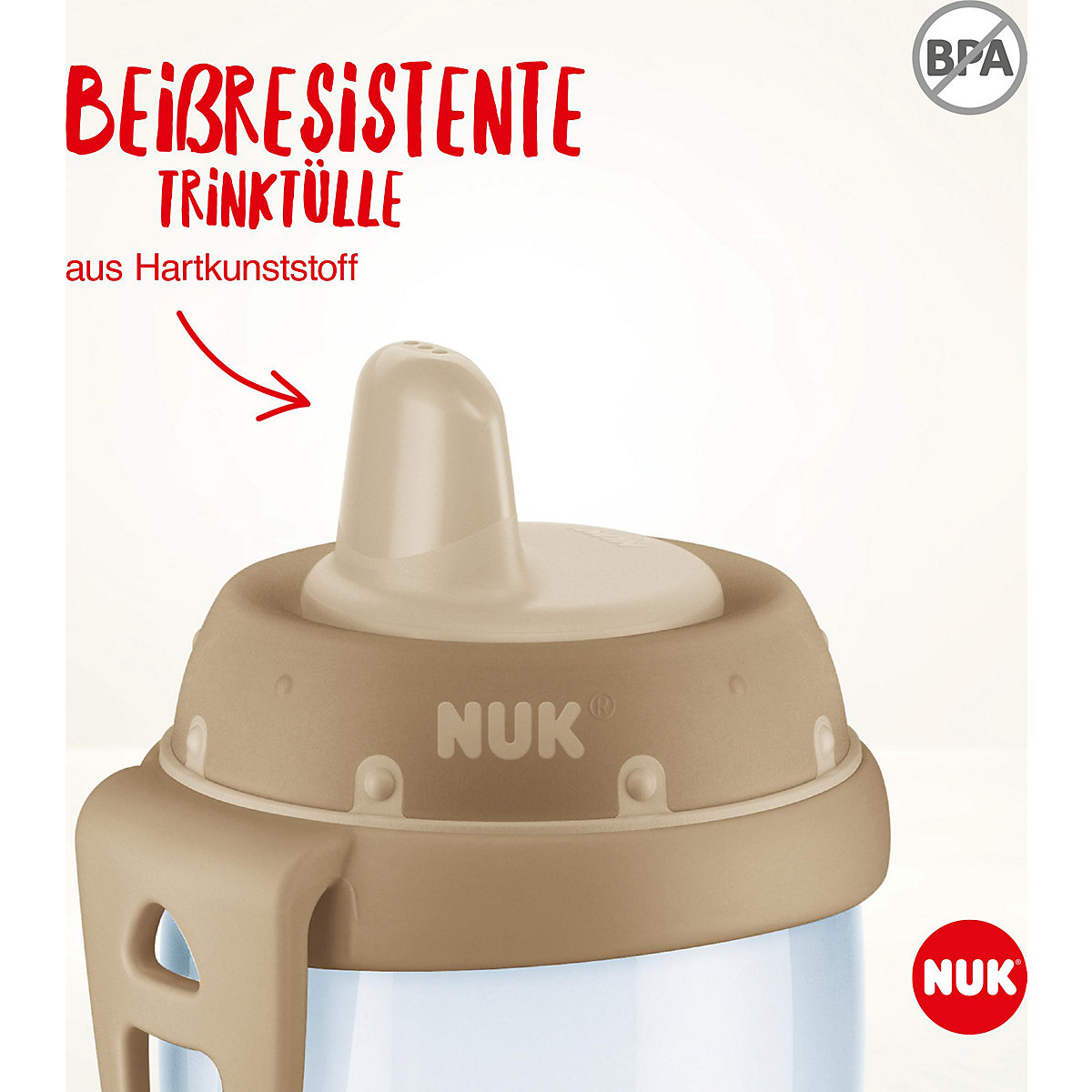 NUK Kiddy Cup mit beißresistenter Trinktülle, 300ml, auslaufsicher, ab 12 Monaten, 1 Stück, gelb