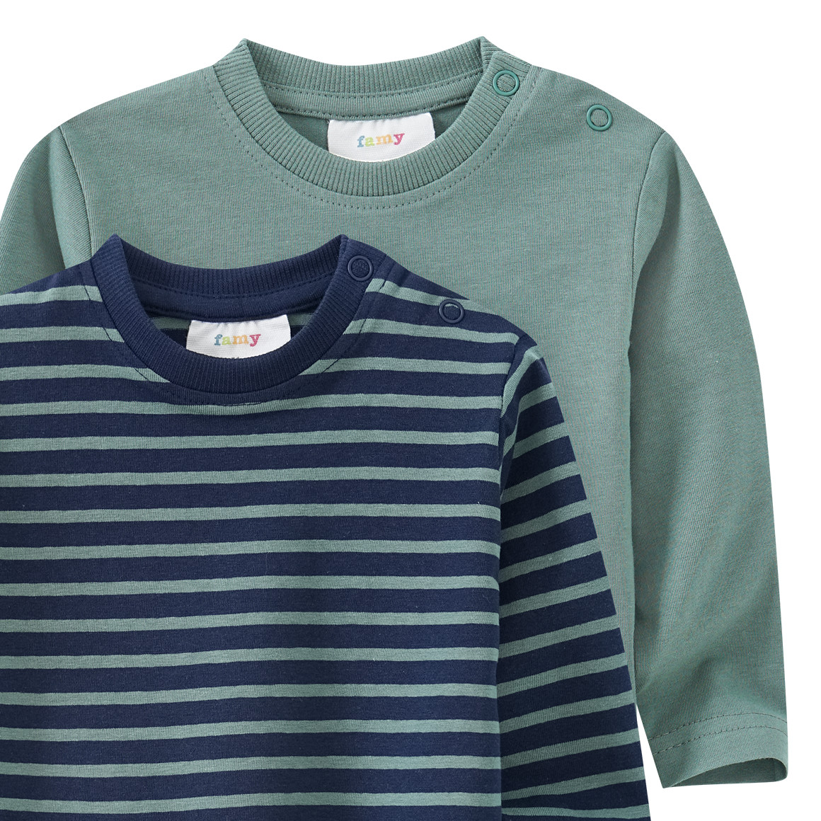 2 Baby Langarmshirts im Basic-Look