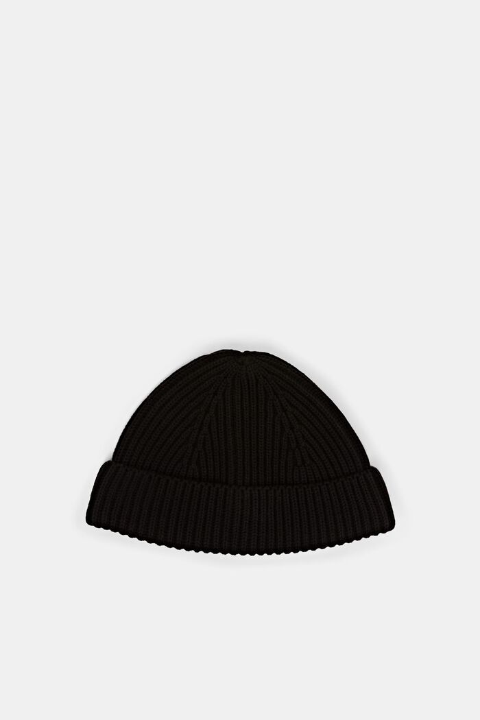 Rippstrick-Beanie, 100 % Baumwolle