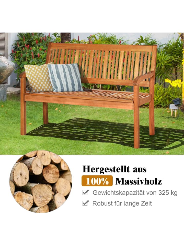 COSTWAY Gartenbank in Braun günstig kaufen 63 cm