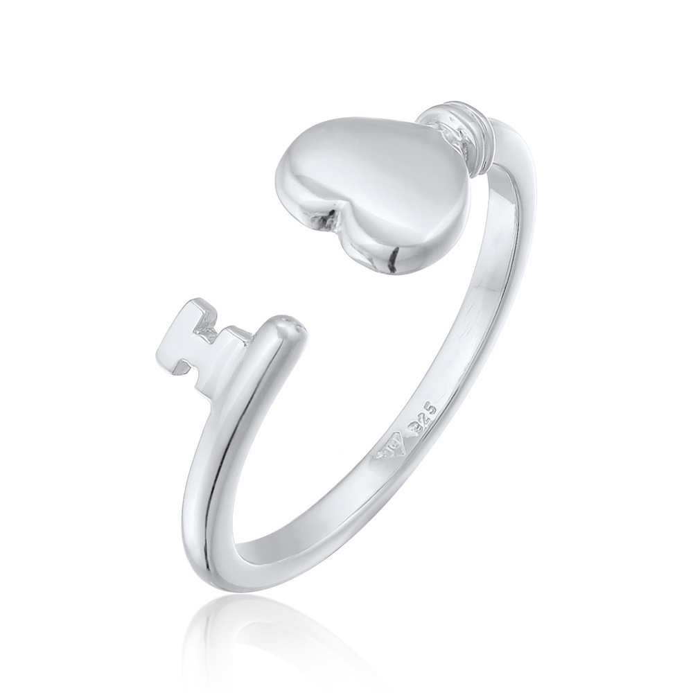Elli Elli Bague Femmes Ouvert Cœur Clé Symbole Amour en argent sterling 925 Bague