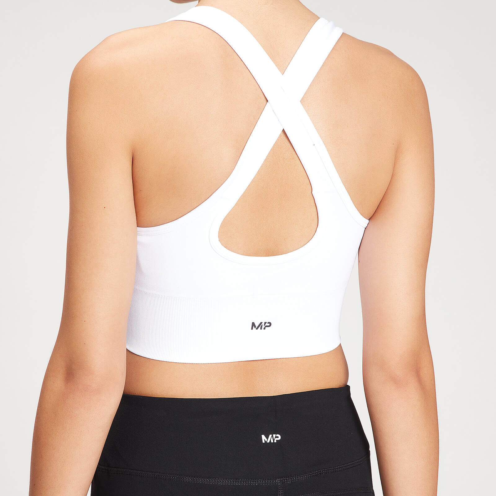 MP Women's Shape Seamless Cross Strap Sports Bra - White