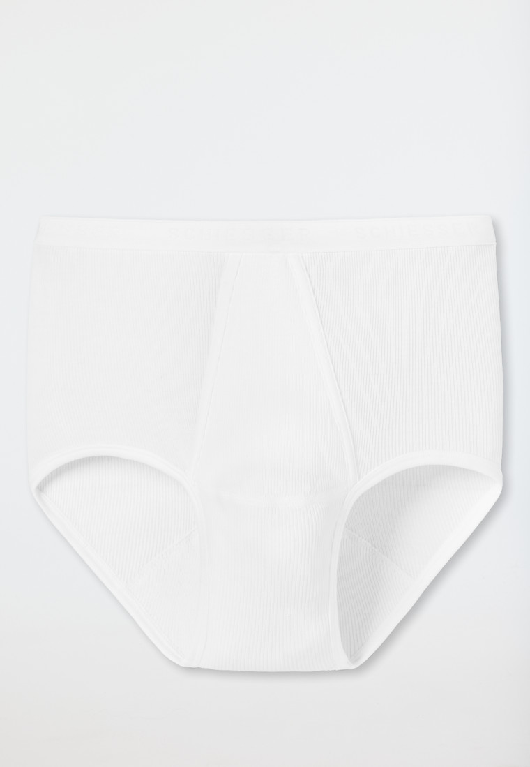 Slip mit Eingriff Doppelripp weiß - Original Classics