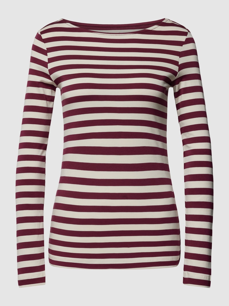 Longsleeve mit Streifenmuster in bordeaux rot