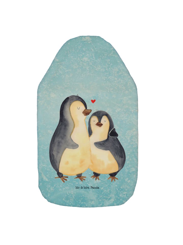 Mr. & Mrs. Panda Wärmflasche Pinguin umarmen ohne Spruch in Eisblau günstig kaufen onesize