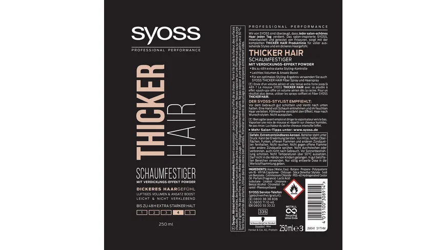 syoss Thicker Hair Schaumfestiger 250 ml