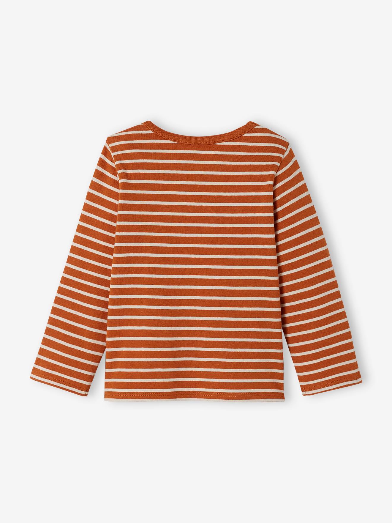 T-shirt rayé bébé brodé auburn rayé