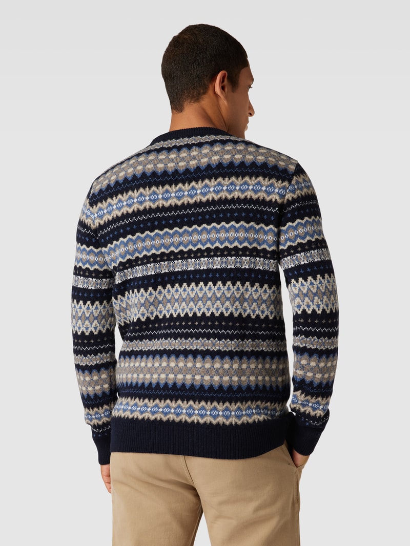 Strickpullover aus Wolle in marineblau