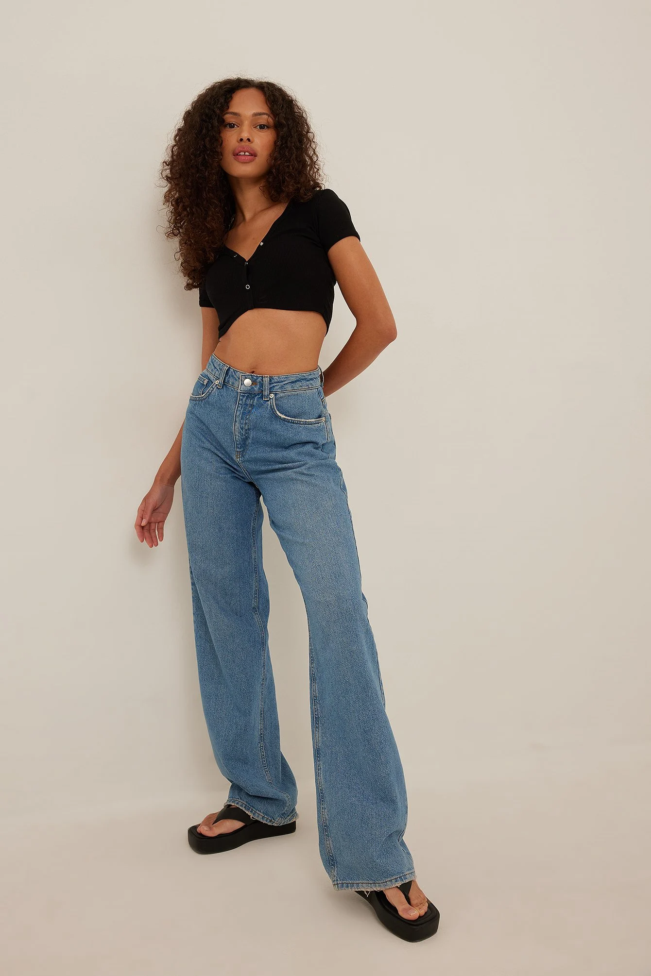 Crop-Top mit Druckknopf