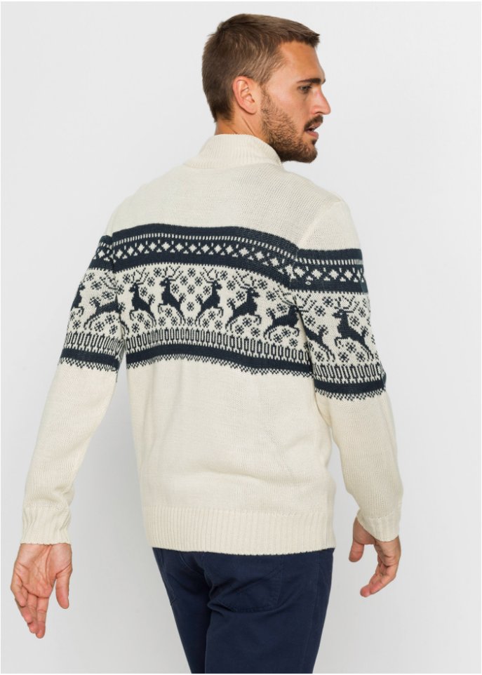 Norweger-Pullover mit Troyerkragen