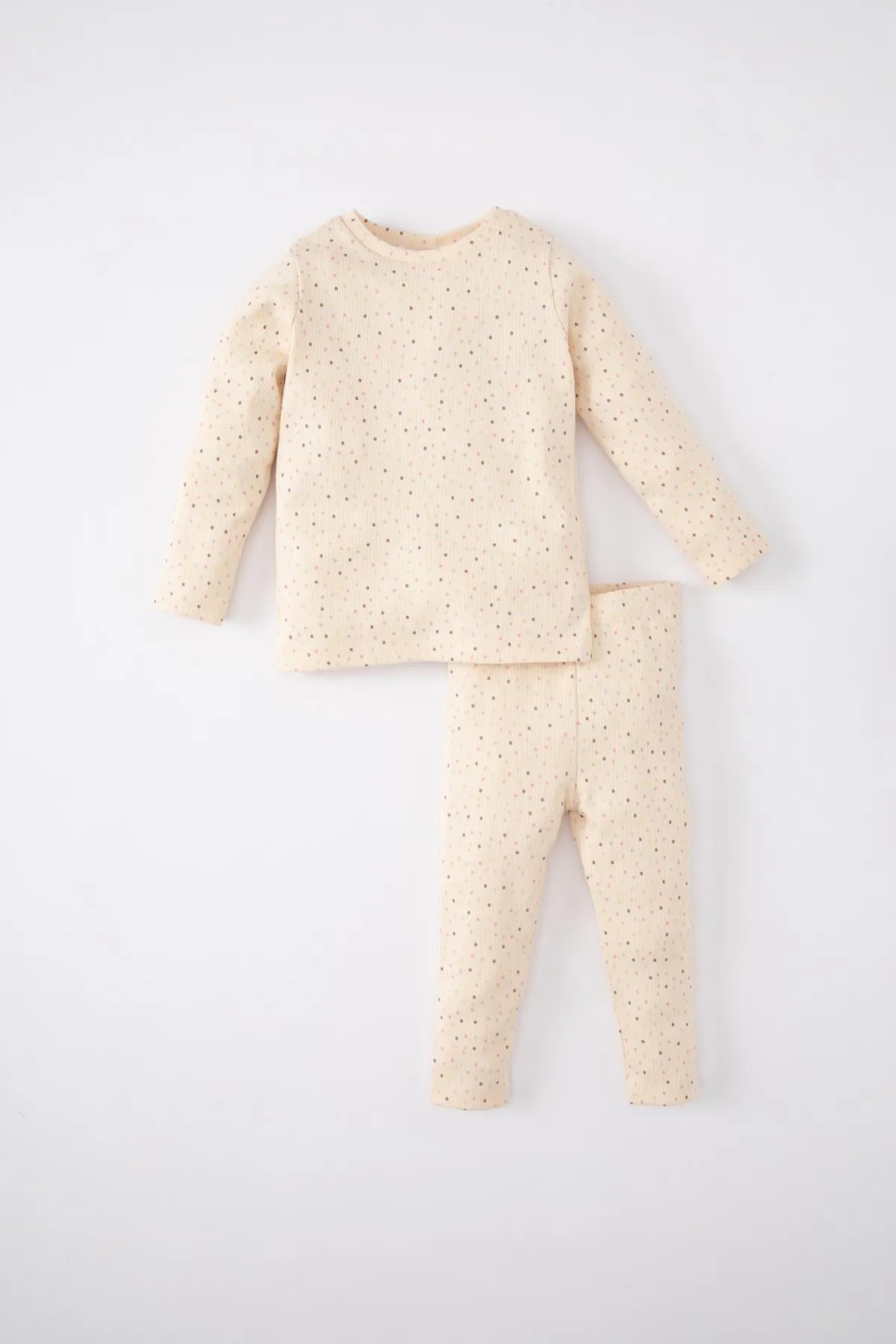 DeFacto  Baby Mädchen Pyjama Set mit geripptem Camisole und Polka Dot Muster