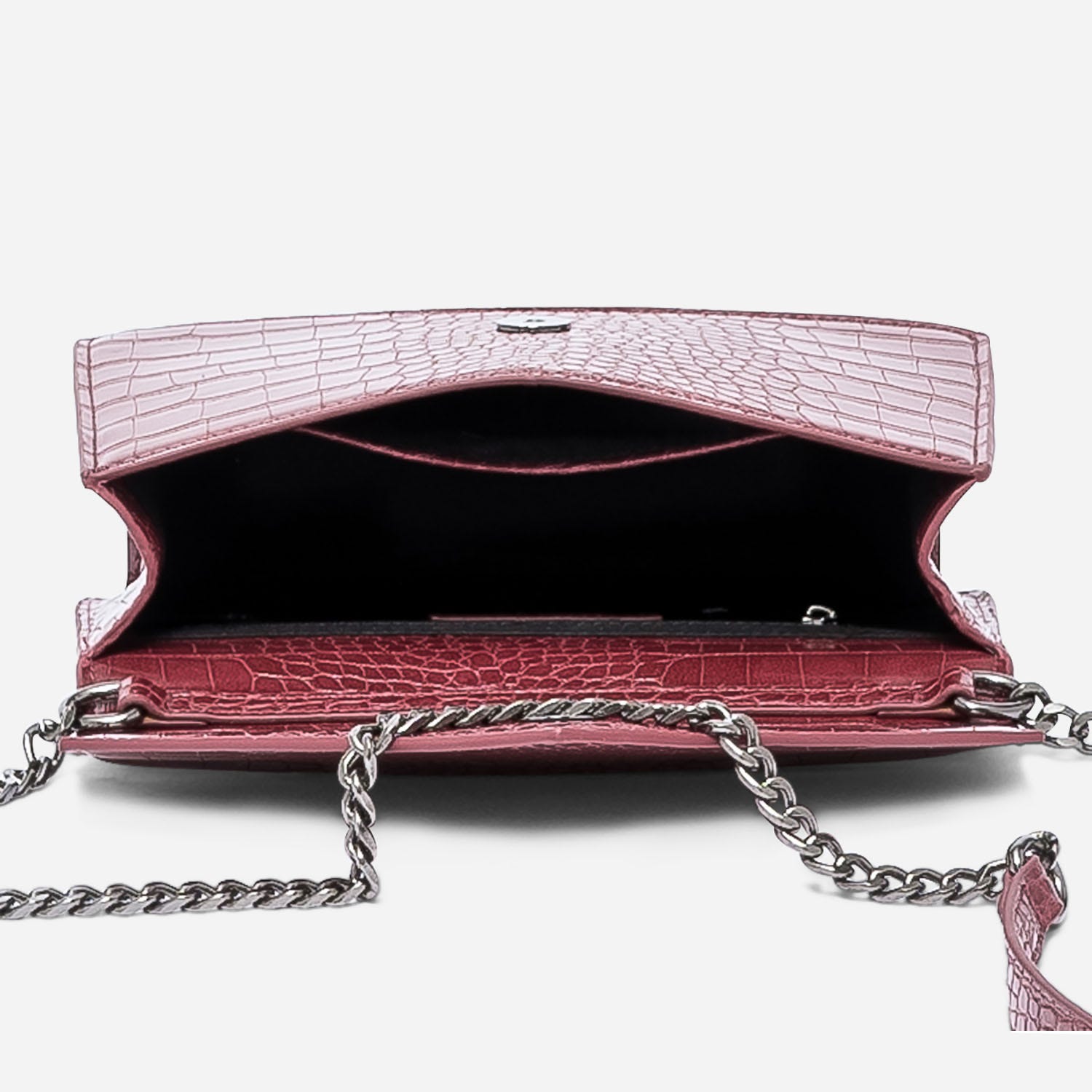 Sac à main TEXTO rouge embossé croco