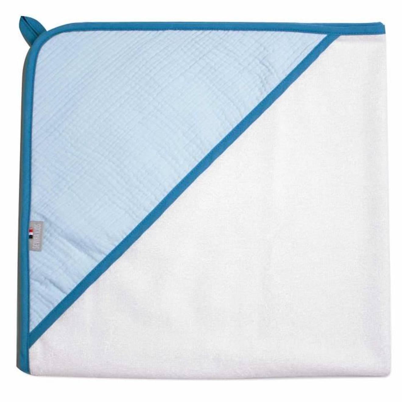 Cape de bain en gaze de coton, Jeanne Bleu TU bleu