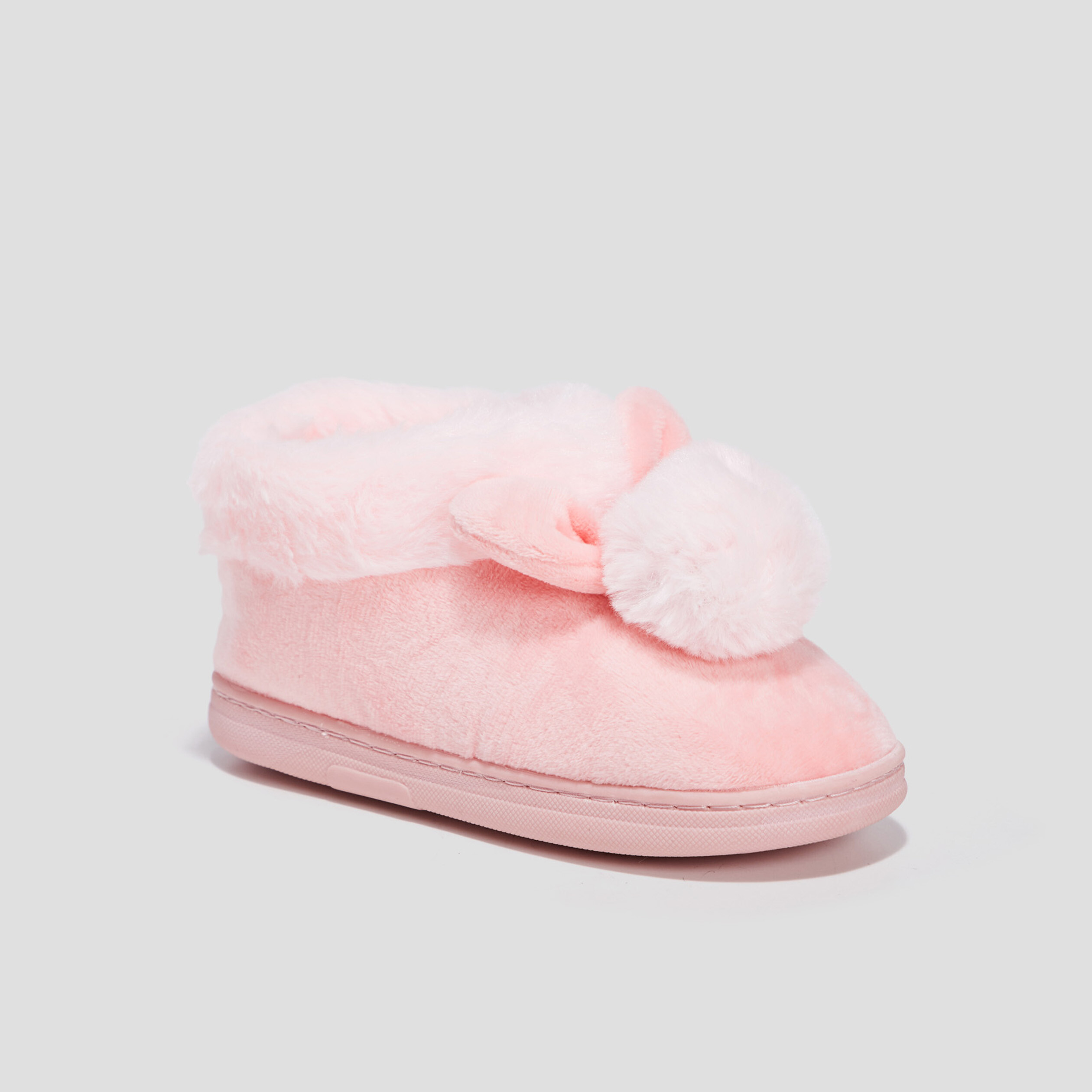 Chaussons avec pompons rose fille | La Halle