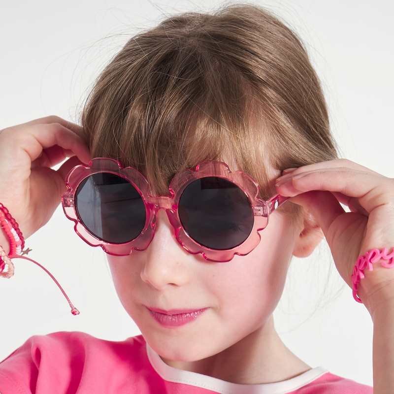 Lunettes de soleil fleurs rose fille