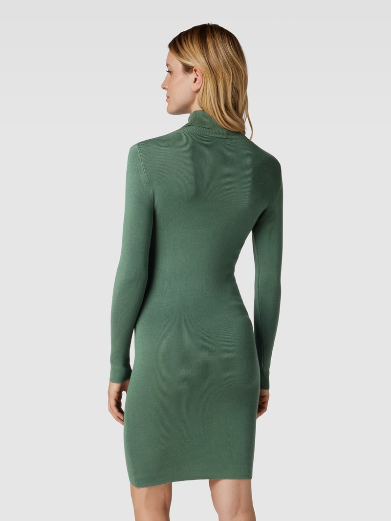 Knielanges Umstands-Strickkleid mit Rollkragen Modell 'Jacina' in dunkelgrün